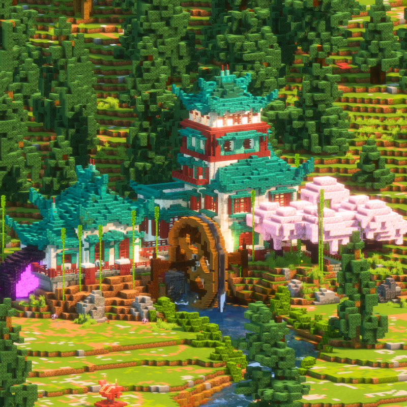 dancsa222's tweet photo. I made a Fantasy Japanese Watermill in Kingdom of Galekin.

#minecraft #minecraftbuilds https://t.co/02fDnW08fc
