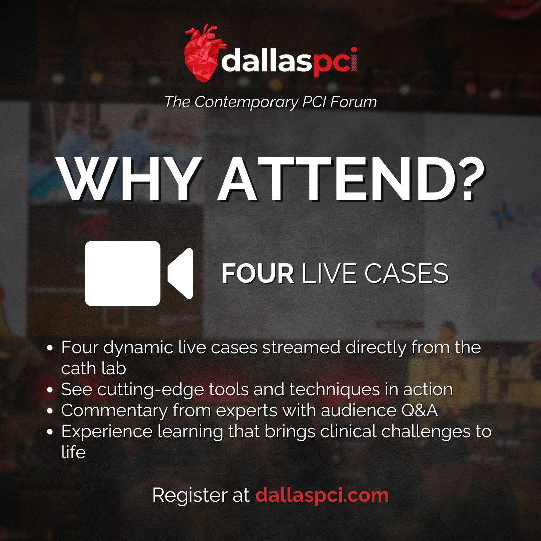 🎥 Four Live Cases. One Unforgettable Experience.

See expert operators in action with real-time commentary and Q&amp;A—only at Dallas PCI 2025.

Register now at dallaspci.com

#dallaspci2025