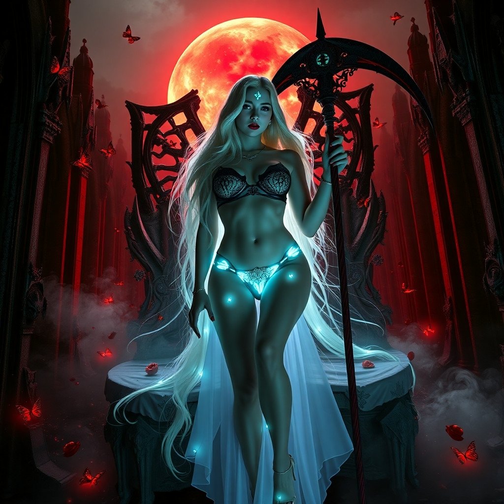 SIRENOVA_NEXUS's tweet image. 🦋 BLOODLUST VAMPIRE – DANCE OF THE RED BUTTERFLIES 🦋
🌹 Her beauty cuts like silk—a deadly softness that lingers.
⚔️ 
🦋 Crimson butterflies swirl—not for grace, but for the souls she's claimed.

#BloodlustVampire #DarkSiren #GothicQueen #ButterflyOfDoom #aiart