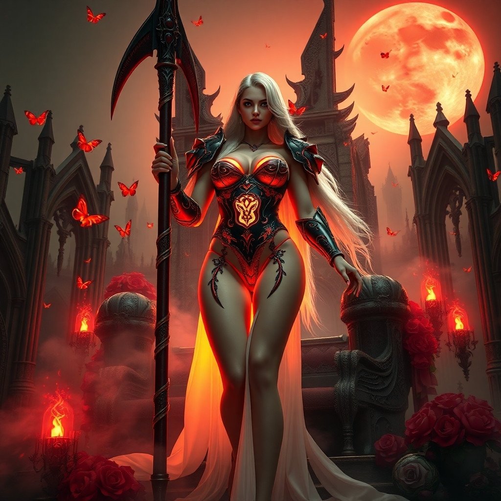 SIRENOVA_NEXUS's tweet image. 🦋 BLOODLUST VAMPIRE – DANCE OF THE RED BUTTERFLIES 🦋
🌹 Her beauty cuts like silk—a deadly softness that lingers.
⚔️ 
🦋 Crimson butterflies swirl—not for grace, but for the souls she's claimed.

#BloodlustVampire #DarkSiren #GothicQueen #ButterflyOfDoom #aiart