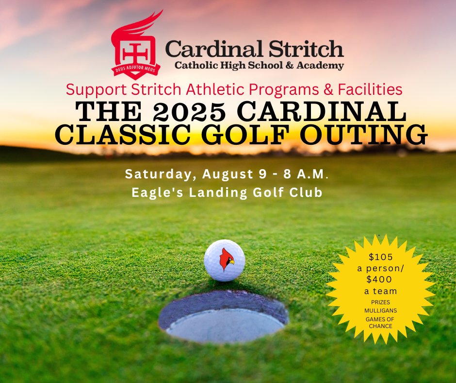 Don't forget to register for the 2025 Cardinal Classic Golf Outing! The Classic starts Saturday, August 9 at 8:00 AM Register to play or sponsor at cardinalstritch.org/golf25/!
Questions? Contact Athletic Director Kelly Alonzo ’97 at kalonzo@cardinalstritch.org!