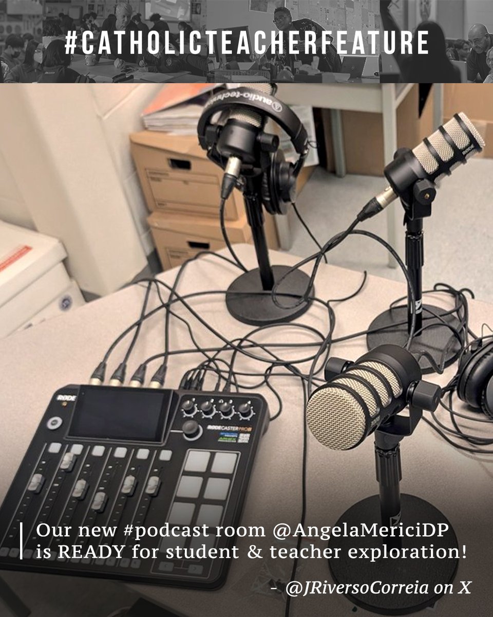 Catholic Teachers (@oectaprov) on Twitter photo Mic check 1,2,3!🎙️🎧 #CatholicTeacherFeature
New podcast equipment just dropped, offering students the tools to create, connect, & be heard! Thanks for the share <a href="/JRiversoCorreia/">Julia Riverso-Correia (she/her)</a>! Mic check 1,2,3!🎙️🎧 #CatholicTeacherFeature
New podcast equipment just dropped, offering students the tools to create, connect, & be heard! Thanks for the share <a href="/JRiversoCorreia/">Julia Riverso-Correia (she/her)</a>!