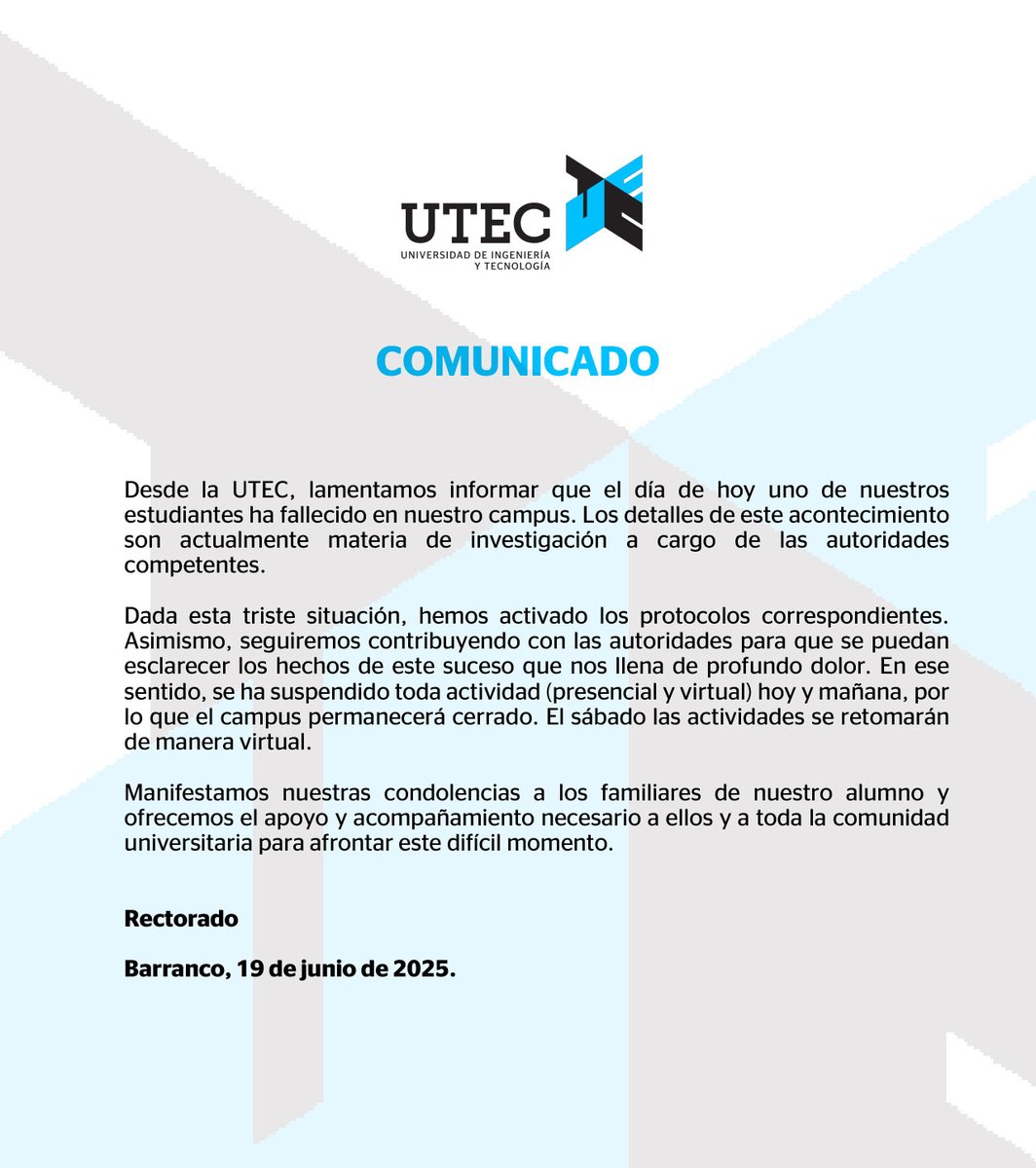 Comunicado UTEC