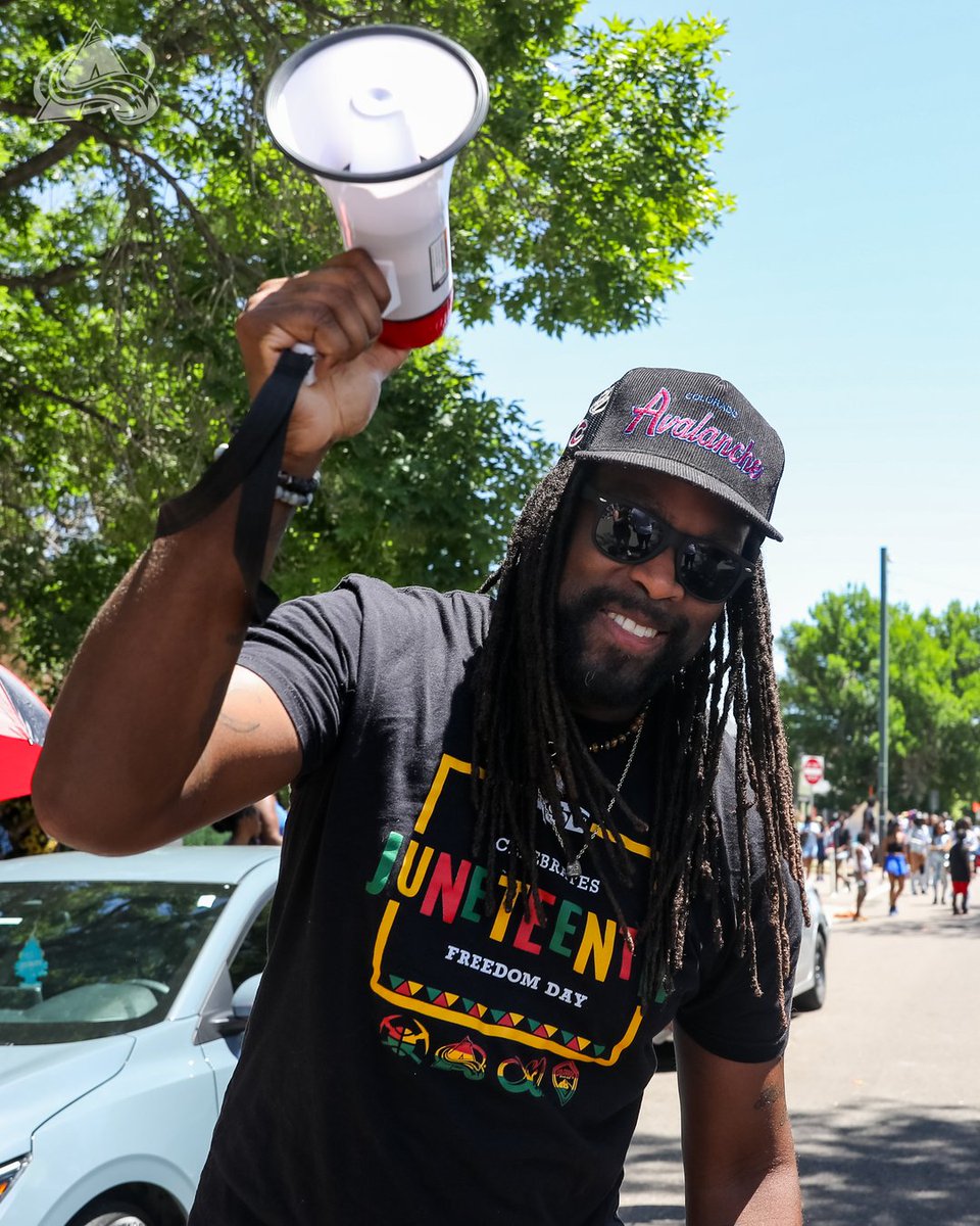 Avalanche's tweet photo. Bernie and Donovan stopped by the Juneteenth Parade on Sunday to celebrate the day with our community! https://t.co/x0tc1DxTXg