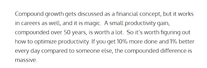 “Productivity compounds.” 

- <a href="/sama/">Sam Altman</a>