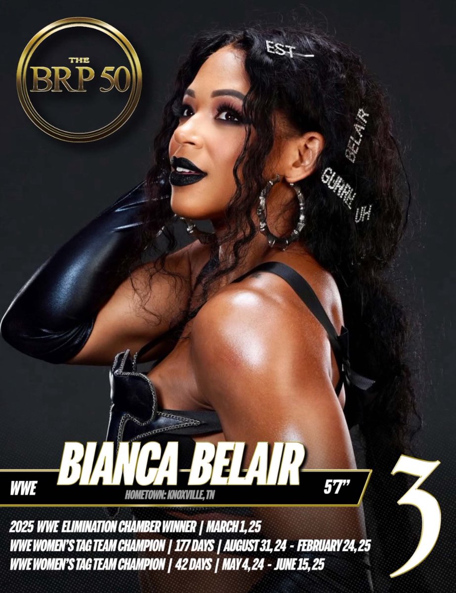 blackrasslin's tweet photo. @trinity_fatu #BRP50 cont.

4. Darius Carter @MrDariusCarter 

3. Bianca Belair @BiancaBelairWWE 

2. Mercedes Moné @MercedesVarnado https://t.co/NdPdZ4rmmx