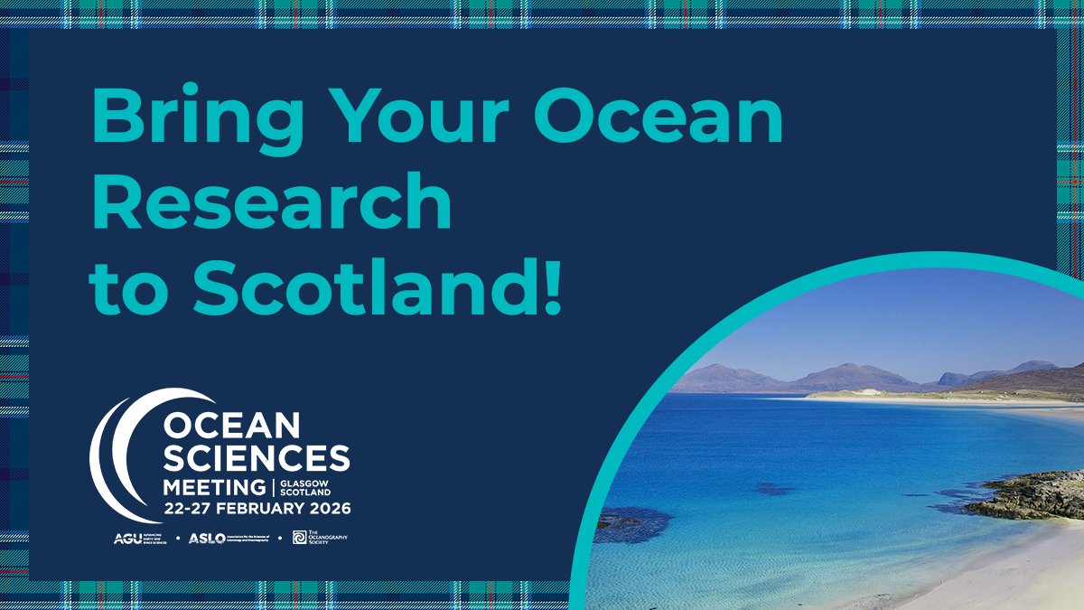 aslo_org's tweet image. Join the global ocean science community at the Ocean Sciences Meeting 2026!
Don't miss this opportunity to exchange ideas and shape the future of ocean science with scientists and industry leaders in Glasgow, Scotland, 22-27 February 2026.
Exclusive discounted hotel rates are…