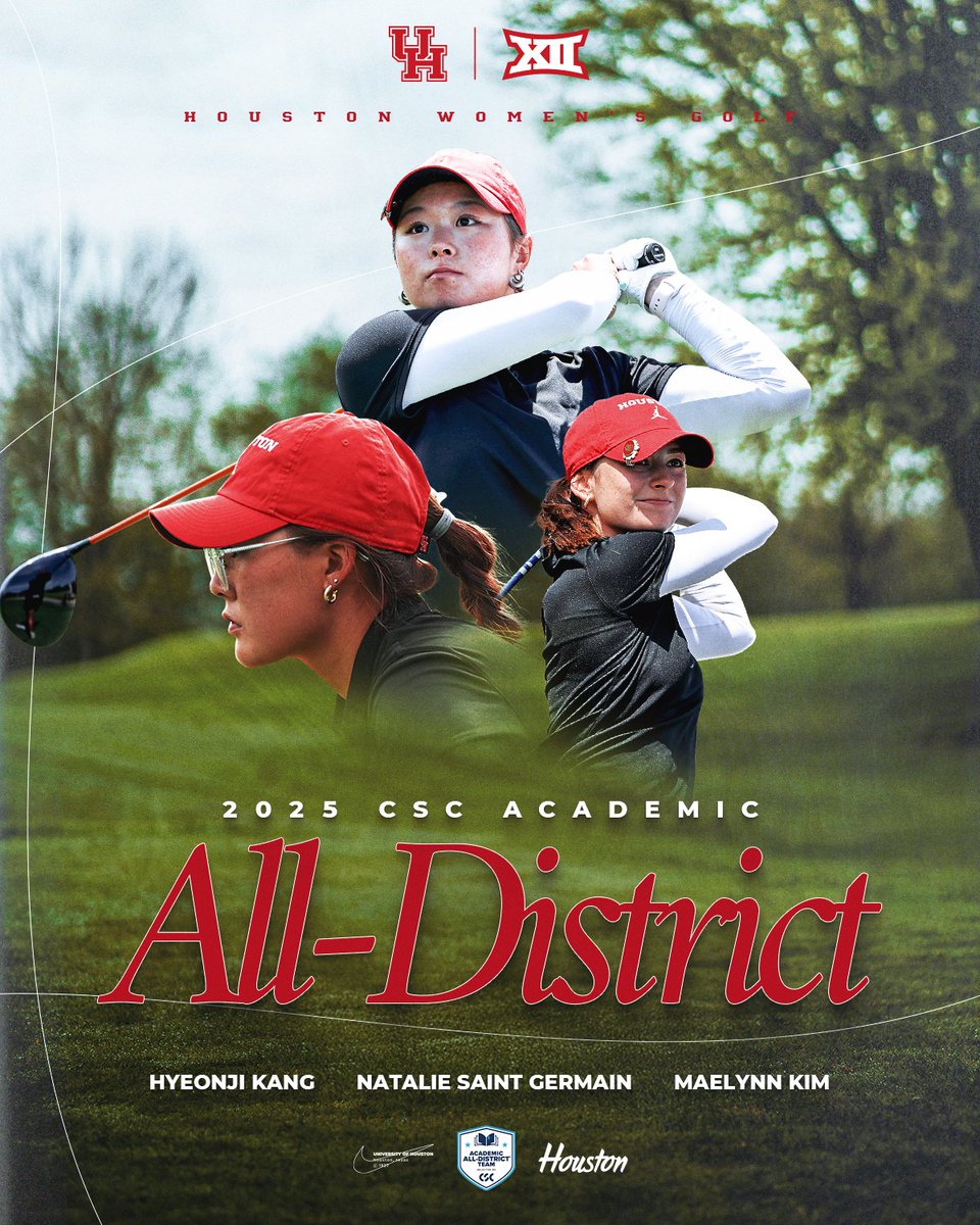 Houston Women's Golf โณ ๐พ (@uhcougarwgolf) on Twitter photo CONGRATS to Hyeonji Kang, Maelynn Kim & Natalie Saint Germain
Named to <a href="/CollSportsComm/">College Sports Communicators</a> Academic All-District Team ๐๐ฝโโ๏ธ ๐ ๐ ๐ช๐ฝ
Second straight season with three Coogs on squad
#GoCoogs ๐พ
๐ โ bit.ly/45rYWgR CONGRATS to Hyeonji Kang, Maelynn Kim & Natalie Saint Germain
Named to <a href="/CollSportsComm/">College Sports Communicators</a> Academic All-District Team ๐๐ฝโโ๏ธ ๐ ๐ ๐ช๐ฝ
Second straight season with three Coogs on squad
#GoCoogs ๐พ
๐ โ bit.ly/45rYWgR