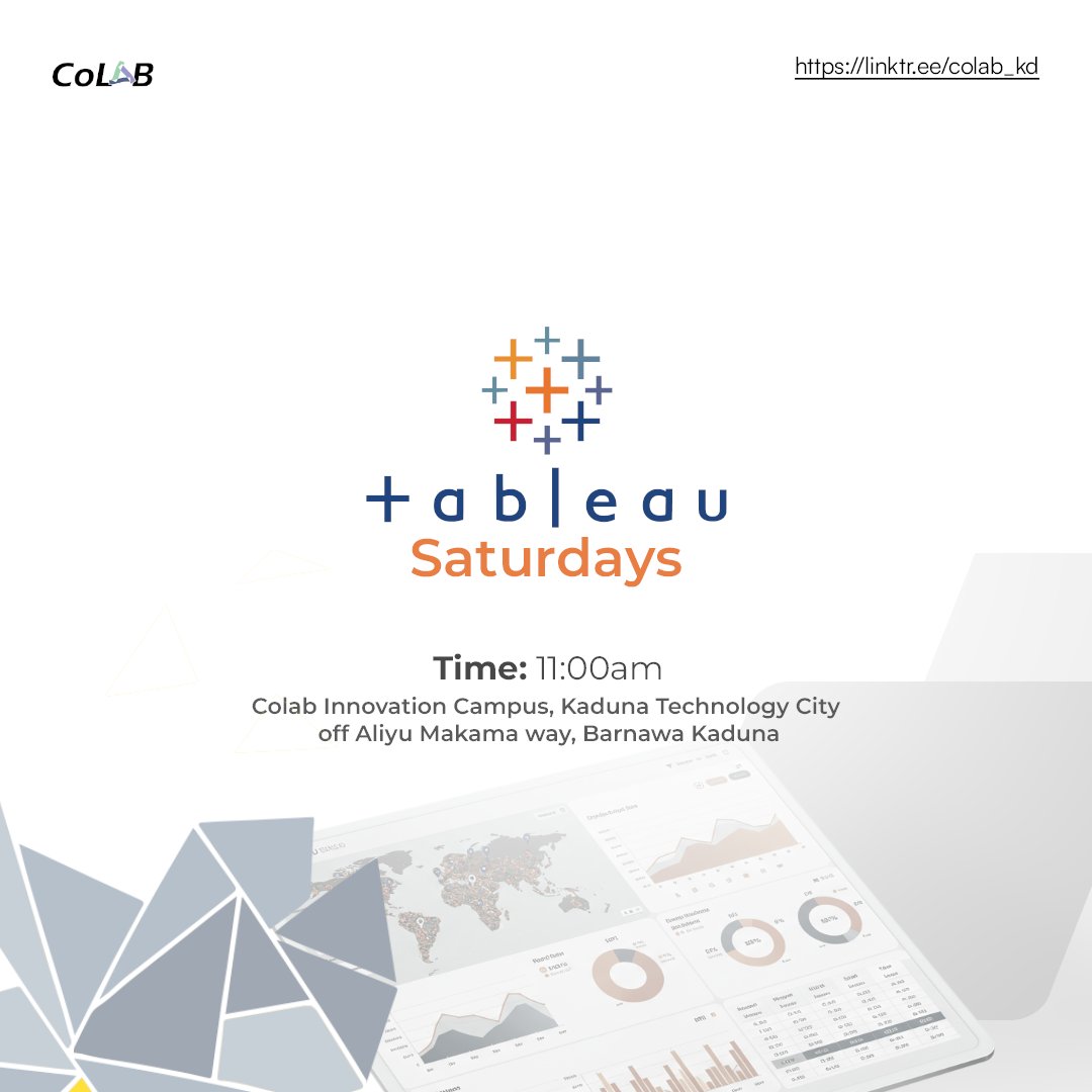 Bring your data to life with #TableauSaturday at CoLab! Join us this Saturday to learn how to create stunning visualizations and unlock the power of your data. Perfect for beginners and data enthusiasts. Don’t miss out!
#LearnTableau #DataViz #CoLabCommunity