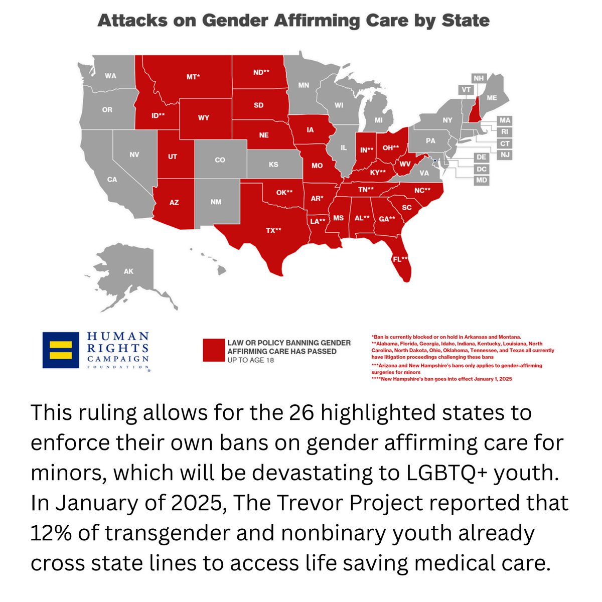 BrcsjIntern's tweet image. In United States v. Skrmetti, the Supreme Court upheld Tennessee's ban on gender affirming care for minors.
To all folx affected by this ruling, know that we stand with you and that anyone struggling with this news is welcome to visit our safe space from 10am - 2pm every day.