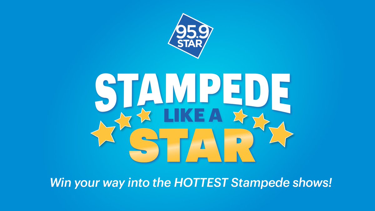STAR 95.9 wants you to have the best Stampede EVER! So, we're giving you the chance to Stampede Like a STAR! 🤩

Listen all next week for your chance to win the ultimate prize package of tickets to all the HOTTEST Stampede Shows! 🎫

Details at bit.ly/4n9TipO