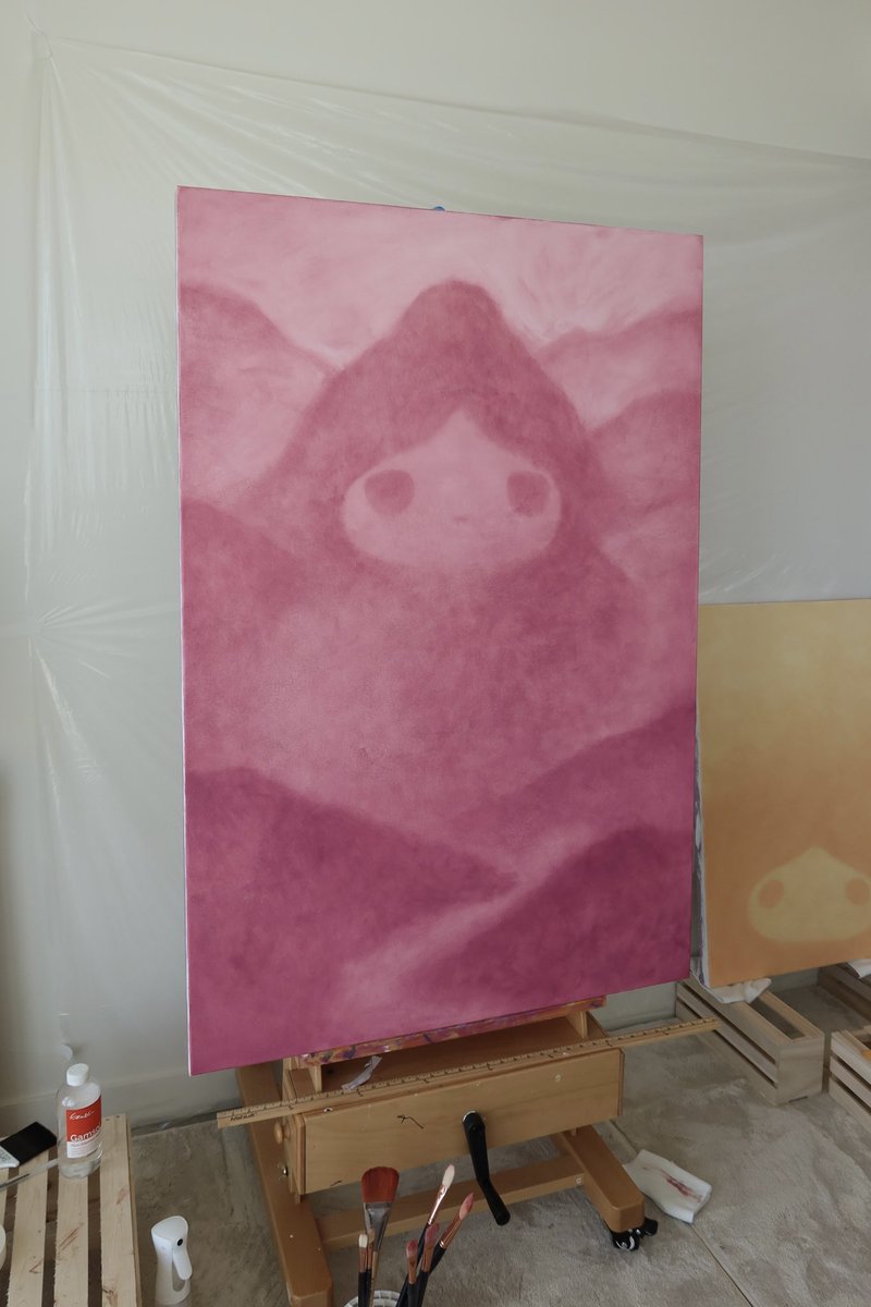 zoewinters_'s tweet image. Underpainting 🌋 I’m so excited about this layered mountain spirit. I keep returning to the quiet, gentle spirits I sense in nature.