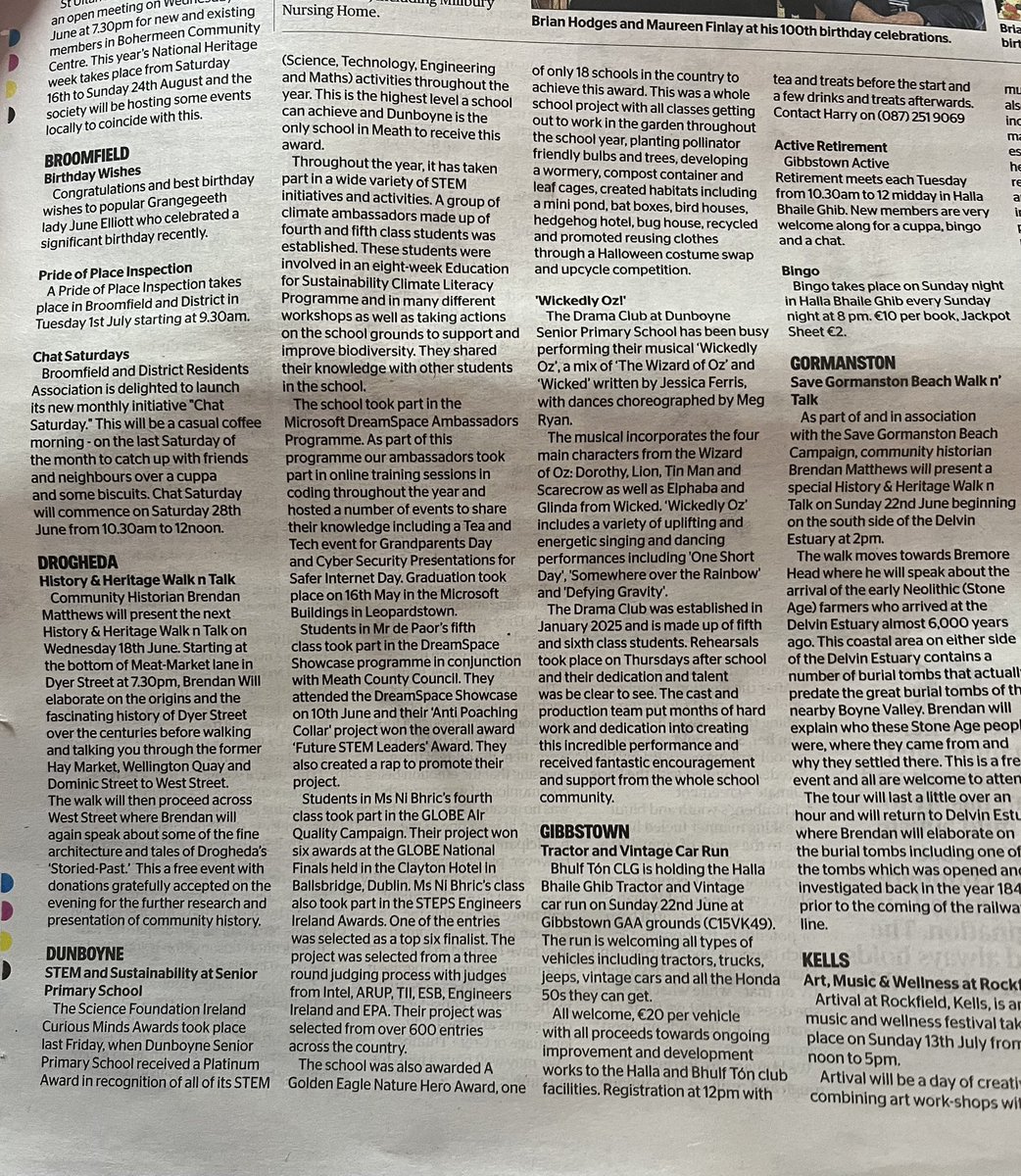 Dunboyne Senior Primary School (@dunboynesenior) on Twitter photo We’re delighted to have our STEM achievements and Wickedly Oz Musical feature in this weeks <a href="/meathchronicle/">Meath Chronicle</a> Pick up a copy and read all about the different projects ongoing in our school. We are so lucky to have such dedicated staff and students! We’re delighted to have our STEM achievements and Wickedly Oz Musical feature in this weeks <a href="/meathchronicle/">Meath Chronicle</a> Pick up a copy and read all about the different projects ongoing in our school. We are so lucky to have such dedicated staff and students!