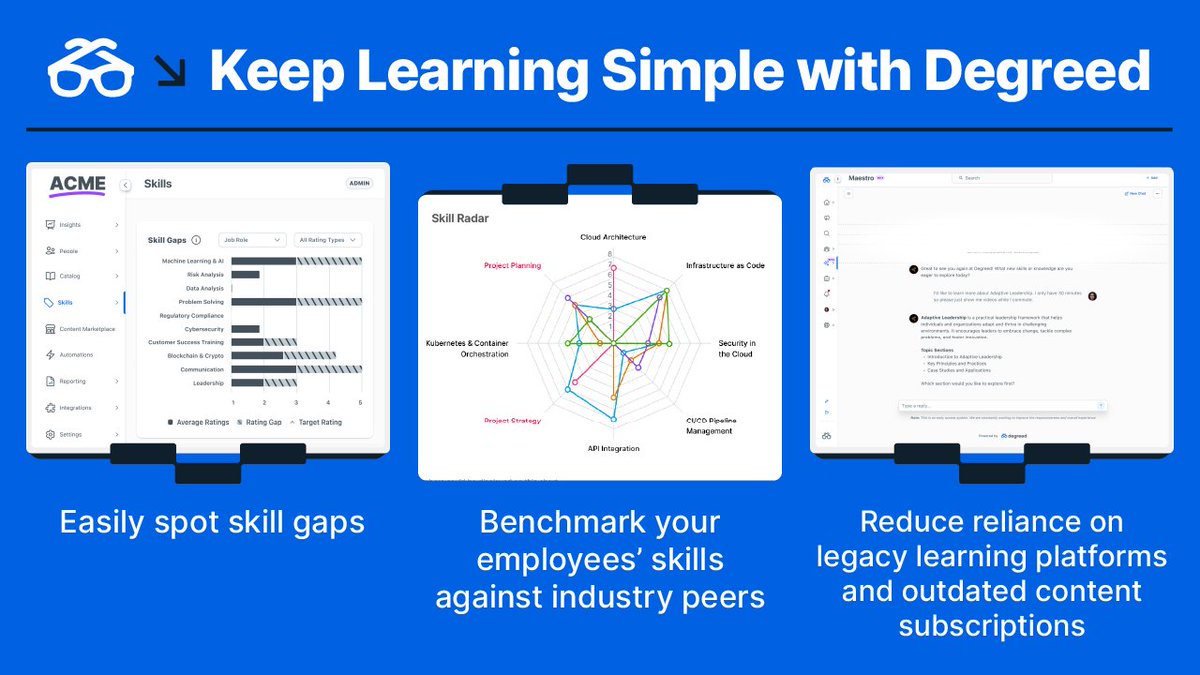 In a complex world, we’ll be the outlier and say: keep learning simple. Let people learn where they want, make it count, and simplify the administrative tasks it takes to get there. We'll make it easy to be strategic—with the right data, skills, and partnerships.