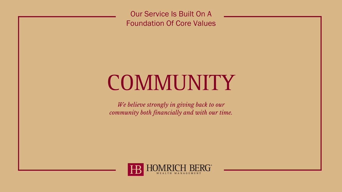 HB is active in the community, organizing service opportunities throughout the year, and serving as leaders in local nonprofit organizations.

#Homrichberg #RIA #Feeonly #Fiduciary #Wealthmanagement #HBserves