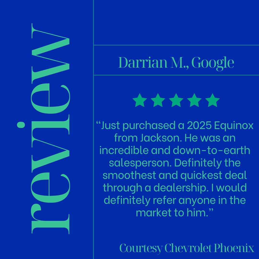 CourtesyChevCom's tweet image. Thank you, Darrian! Jackson will be thrilled to know he made your buying experience smooth and quick. We appreciate your recommendation!