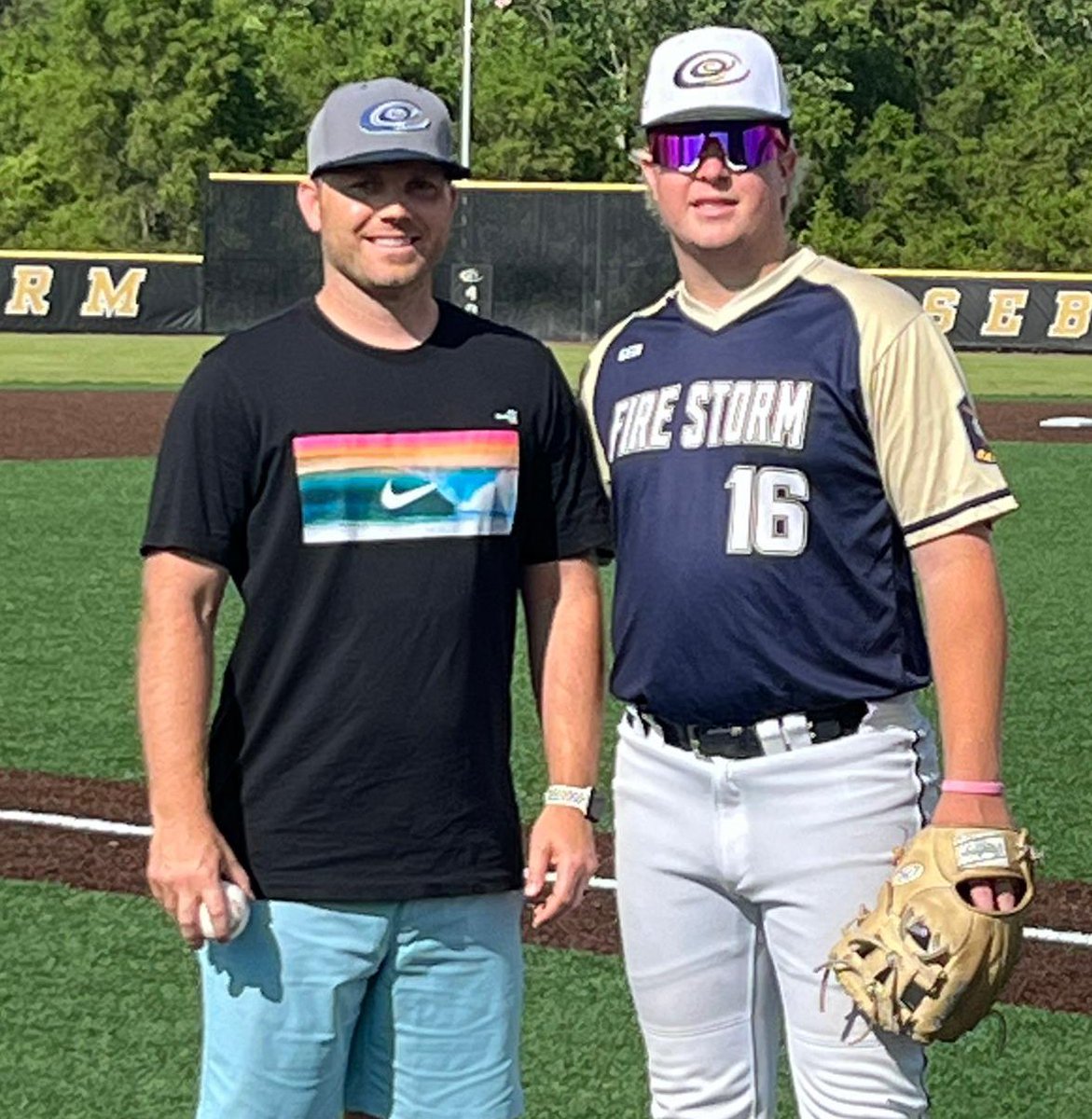 This week our 17U Storm Senior team honored Chief Master Sergeant Joseph Frerichs who is serving in the Nebraska Air National Guard with the first pitch. We are grateful to all Veterans and Active Duty members for their service ALLIN⚡️<a href="/ESHS_Baseball/">Elkhorn South HS Storm Baseball</a> <a href="/ElkhornSouthFB/">Elkhorn South Football</a> <a href="/WrestlingESHS/">Elkhorn South Storm Wrestling</a>
