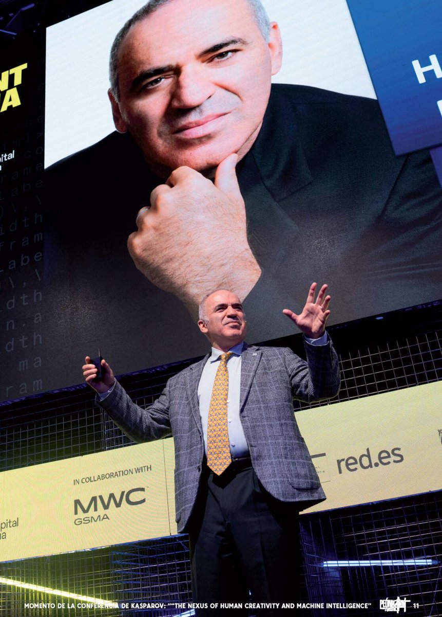 revistaPDR's tweet image. ♟️ Nuevo Peón de Rey nº 176 (may-jun 2025) 🧙♂️🧙♂️ @Kasparov63 e @illescasmiguel brillan en @MWCHub Tecnología, ajedrez e inteligencia artificial se dan la mano en un futuro, ya presente. 🔗 tinyurl.com/3rkamhum 🙏 RT 💝 #suscripcionPDR #PDR176 @GSMA | #MWC25