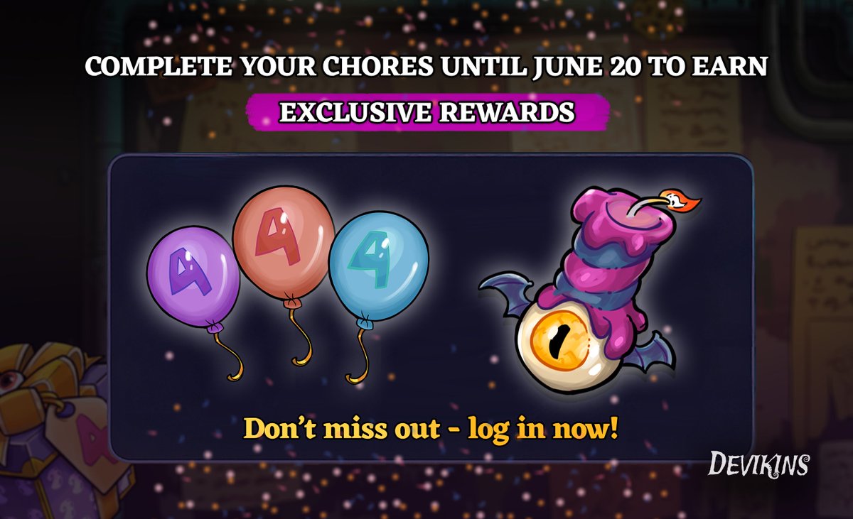 Last chance!

Log in now and complete your chores before it’s too late!

#Devikins #Web3Gaming  #Anniversary