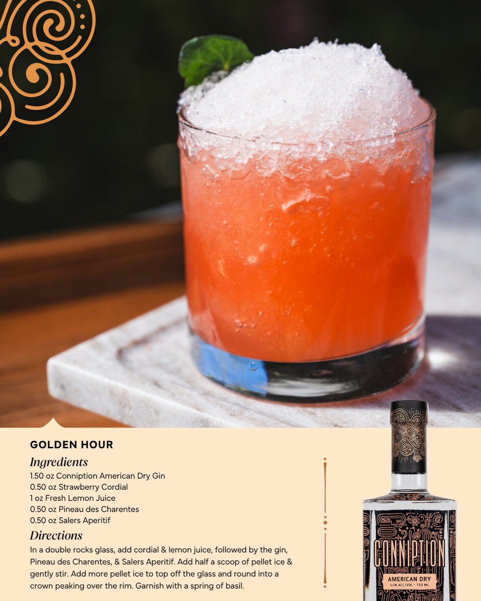 Conniption American Dry Gin w/ strawberry cordial, lemon, alpine aperitifs, &amp; a crown of crushed ice for that 'melted to perfection' first sip. 🍓🍋🌿

Save it, sip it, and repeat as needed ✨
#SummerCocktails