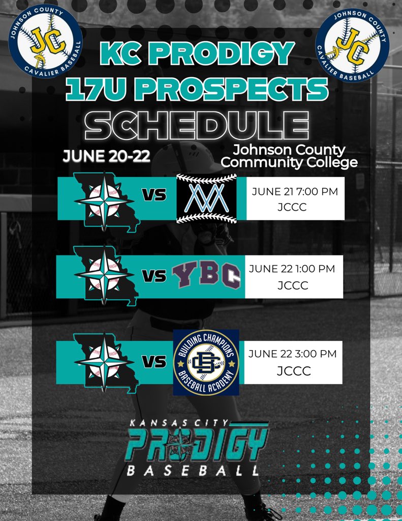 KC Prodigy Baseball (@prodigybasebal) on Twitter photo <a href="/JCCCBaseball/">Cavalier Baseball</a> Jamboree Rotation:
Game 1: LHP <a href="/MaxMcMillen1/">Max McMillen</a>
LHP <a href="/GradyCoppinger/">Grady C. Coppinger 2026</a>
RHP <a href="/BraylonEllis26/">Braylon Ellis</a>
Game 2: LHP <a href="/PostoakKaiden/">Kaiden Postoak</a>
RHP @glueth_19
RHP <a href="/brock_scott3/">Brock Scott</a>
Game 3: LHP Sam Akins <a href="/JCCCBaseball/">Cavalier Baseball</a> Jamboree Rotation:
Game 1: LHP <a href="/MaxMcMillen1/">Max McMillen</a>
LHP <a href="/GradyCoppinger/">Grady C. Coppinger 2026</a>
RHP <a href="/BraylonEllis26/">Braylon Ellis</a>
Game 2: LHP <a href="/PostoakKaiden/">Kaiden Postoak</a>
RHP @glueth_19
RHP <a href="/brock_scott3/">Brock Scott</a>
Game 3: LHP Sam Akins