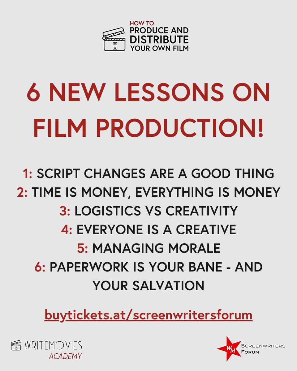 Master your skills &amp; lead a successful production! Learn from a Hollywood Film Producer with 6 new lessons on Film Production. 

Sign up now: buytickets.at/screenwritersf…