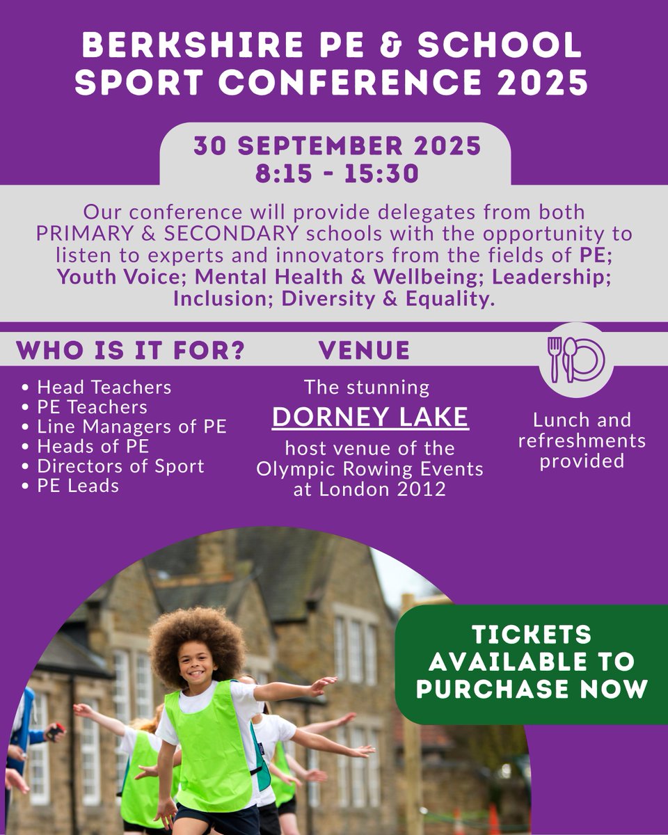 Get ready for an insightful day where primary and secondary teachers come together to share ideas, hear real stories from the field, and be inspired by expert speakers tackling the issues that matter in school sport!

Join us! Tickets available here: shorturl.at/B5g5t