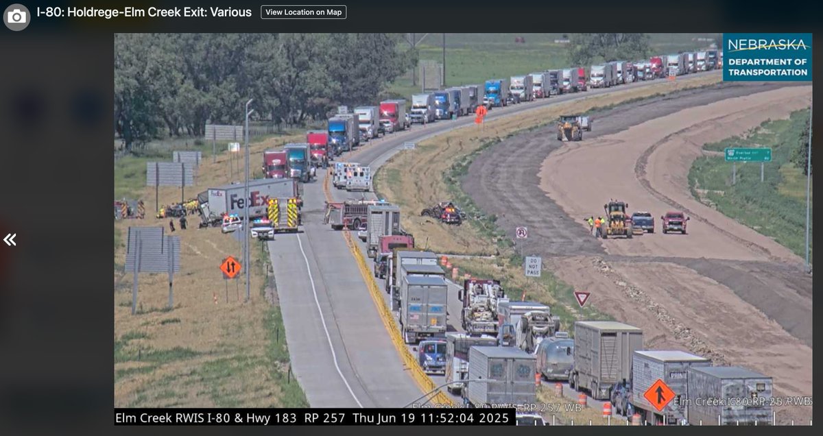 ⛔️🚨 Interstate 80 is closed in both directions between Kearney and Lexington because of a serious accident near Elm Creek. ⛔️🚨