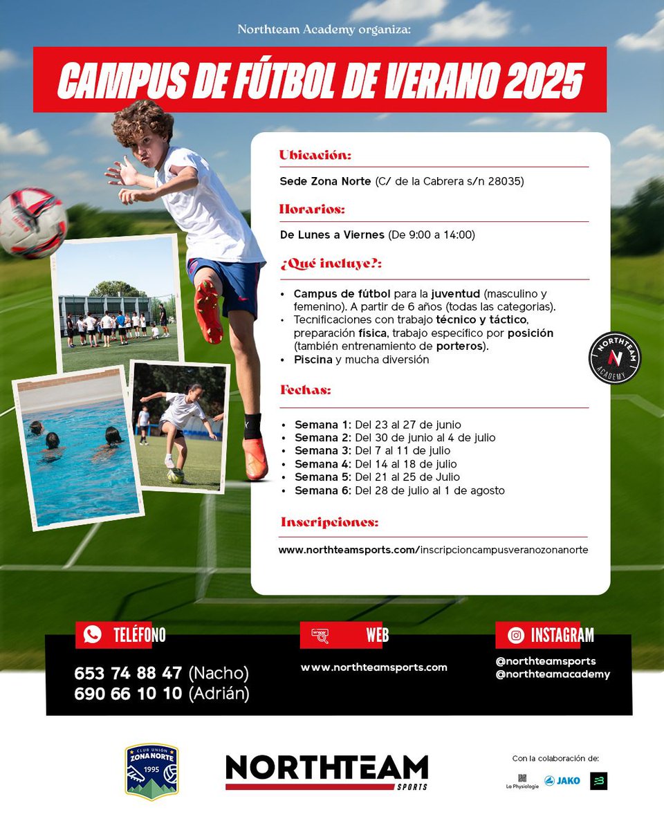 Desde <a href="/Northteamsports/">Northteam Sports</a> en colaboración con el Club, presentan una nueva edición del #Campus de Verano para que disfrutar de unas vacaciones llenas de fútbol, piscina y diversión.  

+info👉 cuzonanorte.com/es/news/campus