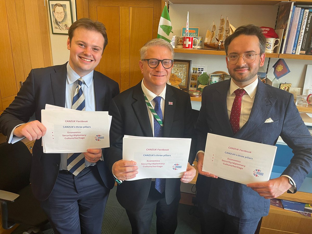 CFOCANZUK's tweet image. Our Directors, @Elliott_Malik and @davidmoore2283 met with @AndrewRosindell this afternoon to discuss our draft #CANZUK policy review document and plans for the future.
Many topics covered, the fruits of which we look forward to announcing over the coming months!