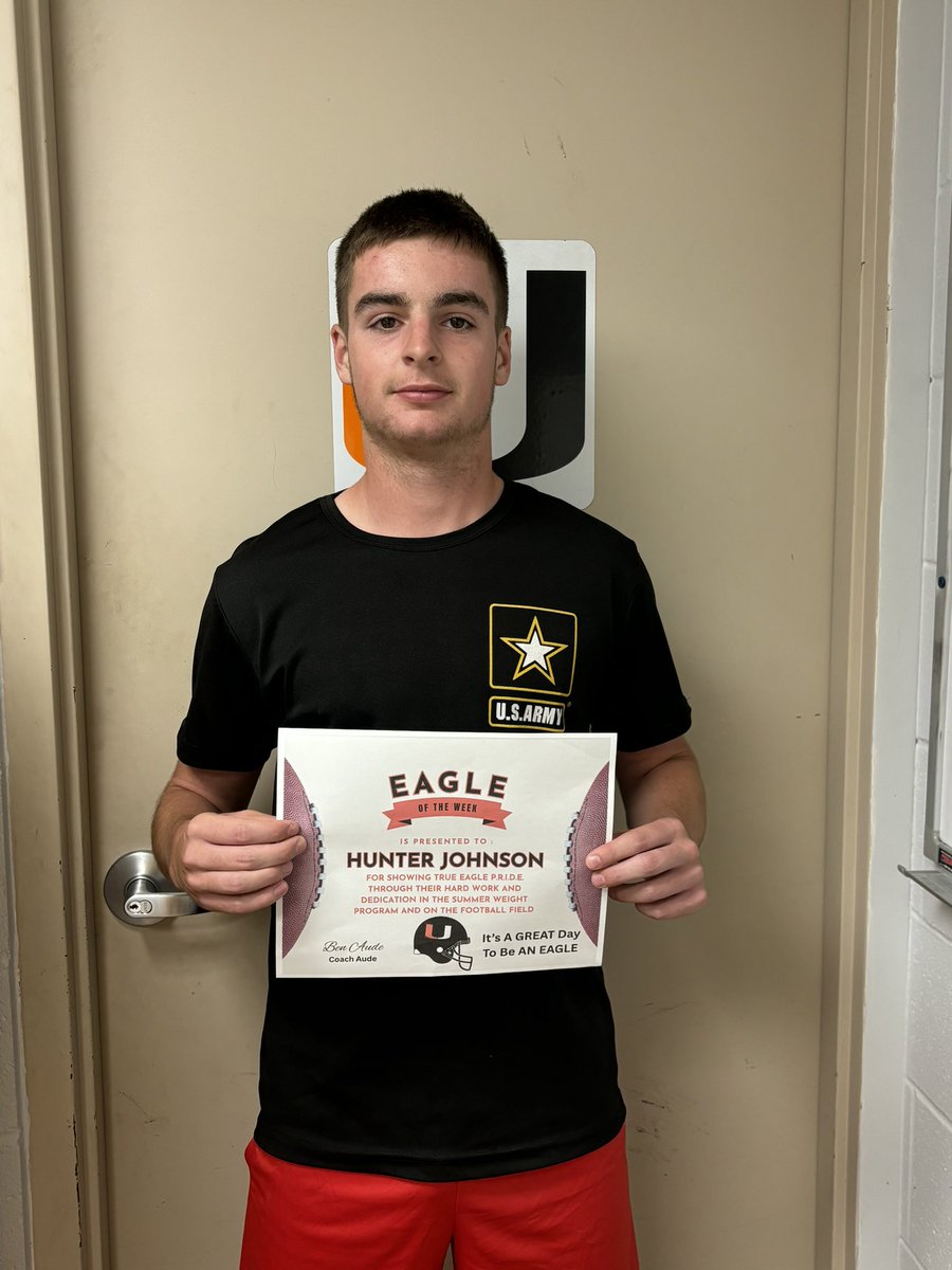 Our Eagle of the Week is Hunter Johnson! Hunter comes in every single day and works hard, does everything you ask (and more) and is extremely dedicated and bought in to what we are building. Hunter is poised to have a fantastic junior season and ready to make a splash