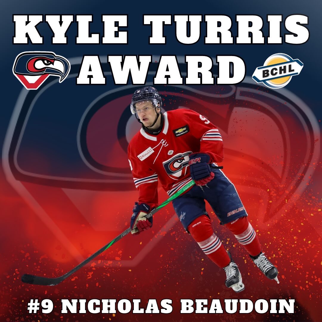 Congratulations to Cowichan Capitals forward Nicholas Beaudoin on being named the team’s recipient of the BCHL’s prestigious Kyle Turris Community Award!

Nicholas Beaudoin has embodied this award’s spirit in every possible way.

#DefendTheValley #GoCapsGo