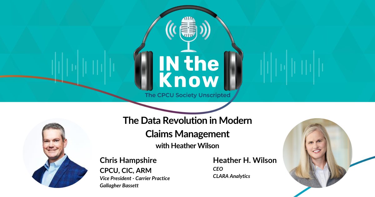 The Institutes CPCU Society (@cpcusociety) on Twitter photo On this episode of In The Know, Heather H. Wilson <a href="/claraanalytics/">CLARA Analytics</a> & @CJHampshire break down the evolution of analytics in insurance, the rise of agentic AI, and what it means for adjusters in the next five years.
Big changes are here. Are you ready?
cpcusociety.libsyn.com/the-data-revol… On this episode of In The Know, Heather H. Wilson <a href="/claraanalytics/">CLARA Analytics</a> & @CJHampshire break down the evolution of analytics in insurance, the rise of agentic AI, and what it means for adjusters in the next five years.
Big changes are here. Are you ready?
cpcusociety.libsyn.com/the-data-revol…