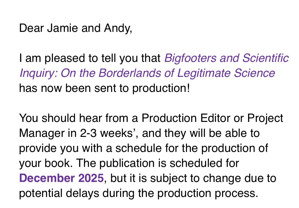 Dr. Jamie Lewis (@jlew1979) on Twitter photo Our <a href="/AndrewBartletta/">Andrew Bartlett</a> book on Bigfooting will be out just in time for Christmas. We move to production #bigfoot #STS Our <a href="/AndrewBartletta/">Andrew Bartlett</a> book on Bigfooting will be out just in time for Christmas. We move to production #bigfoot #STS