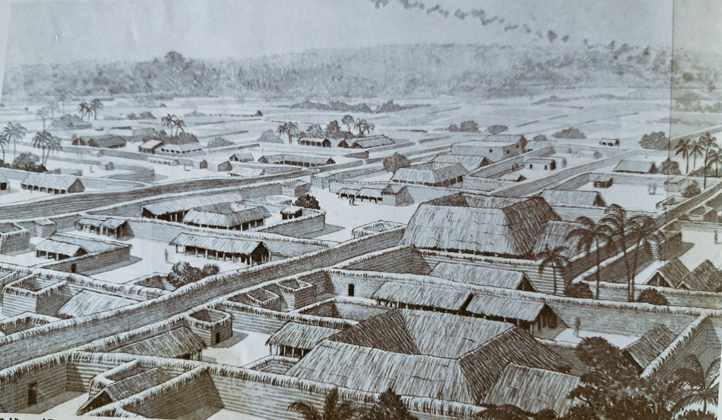 A view of Benin City from an English Officer Sketch in 1897.