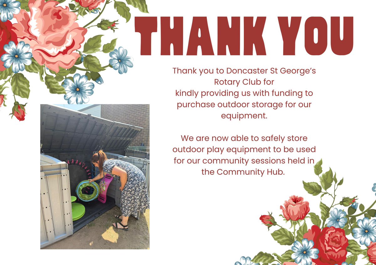 A huge thank you to <a href="/StGeorgesClub1/">Doncaster Rotary</a> for supporting us with funding to improve our community sessions and facilities.