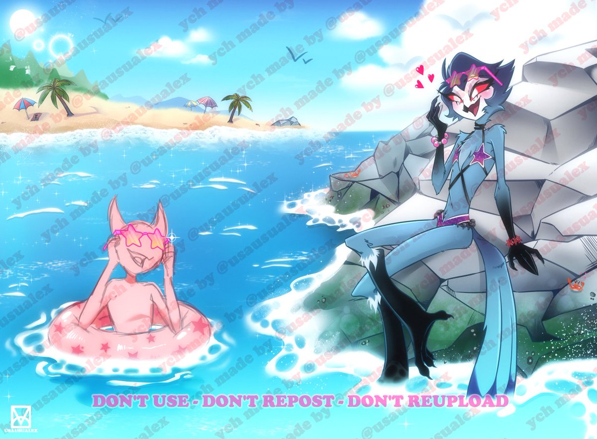 🦉Oh, darling! You looks so gorgeous!
👤Ych: Now we are matching! 😎

————» 🏖️ STOLITZ SUMMER YCH☀️«————
#stolitz #stolas #stolasfanart #impsona  #helluvaboss #helluvabossfanart