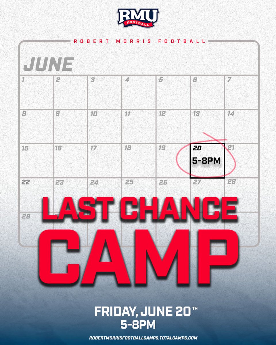 rb.gy/aydlid
Better late than ever. But never late is better. Come ball out in our last camp of the year! KNOCK IT BACK!!! SACK THE QUARTERBACK!!!