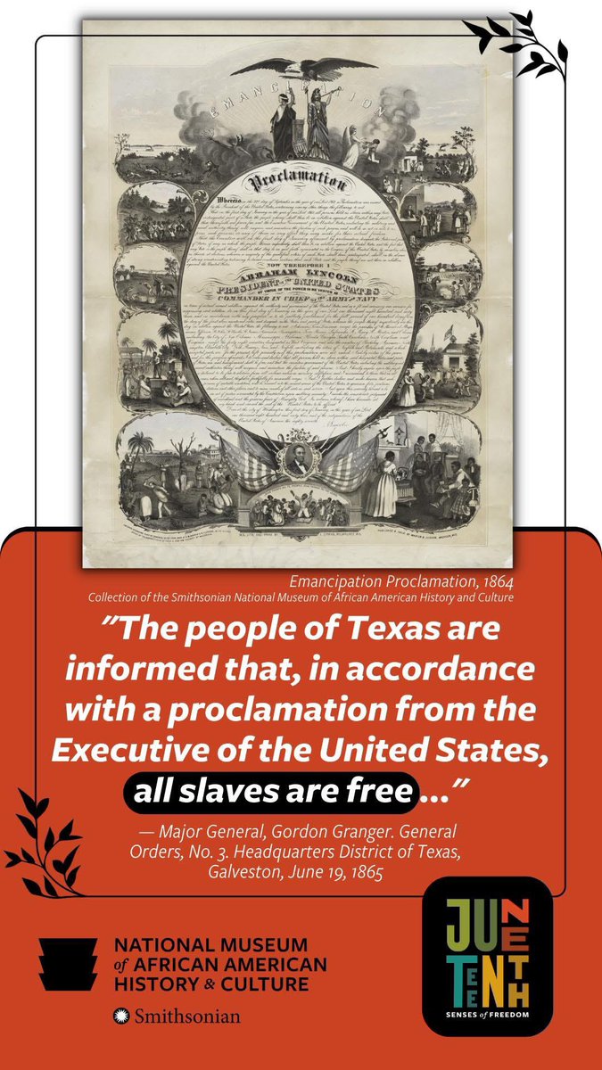 Joe Shekarchi (@joeshekarchi) on Twitter photo On June 19, 1865, Union troops arrived in Galveston, Texas with the news that the more than 250,000 enslaved Black people in the state were free. This day came to be known as #Juneteenth, now officially a federal and RI holiday.
Learn more at <a href="/NMAAHC/">Smithsonian’s NMAAHC</a>: nmaahc.si.edu On June 19, 1865, Union troops arrived in Galveston, Texas with the news that the more than 250,000 enslaved Black people in the state were free. This day came to be known as #Juneteenth, now officially a federal and RI holiday.
Learn more at <a href="/NMAAHC/">Smithsonian’s NMAAHC</a>: nmaahc.si.edu