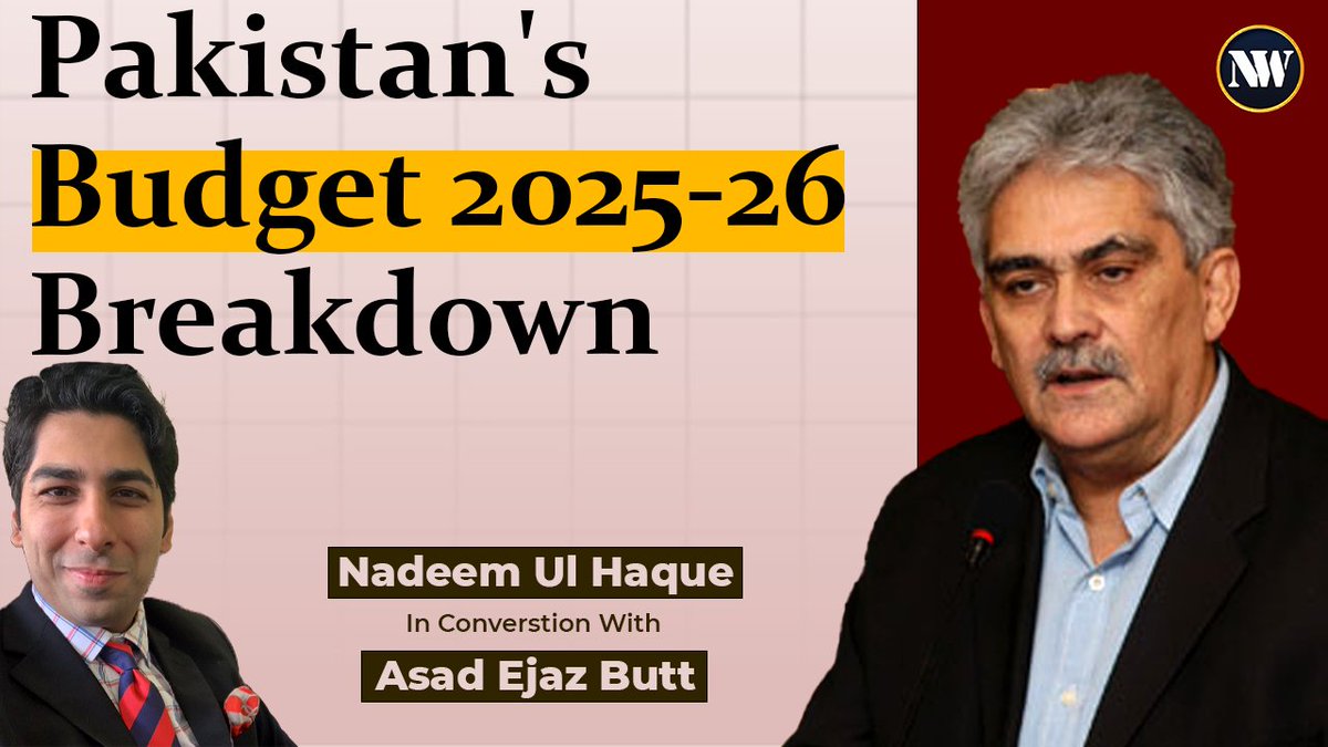 New Wave Global (@newwaveglobal_) on Twitter photo What are the key takeaways from Pakistan's Budget 2025-26? How will it impact the country's economy? <a href="/AsadAijaz/">Asad Ejaz Butt</a> is joined by <a href="/nadeemhaque/">Nadeem Haque</a>, a leading economist and public policy expert, we explore topics such as economic policy, budget allocation, and sectoral development.
Watch What are the key takeaways from Pakistan's Budget 2025-26? How will it impact the country's economy? <a href="/AsadAijaz/">Asad Ejaz Butt</a> is joined by <a href="/nadeemhaque/">Nadeem Haque</a>, a leading economist and public policy expert, we explore topics such as economic policy, budget allocation, and sectoral development.
Watch