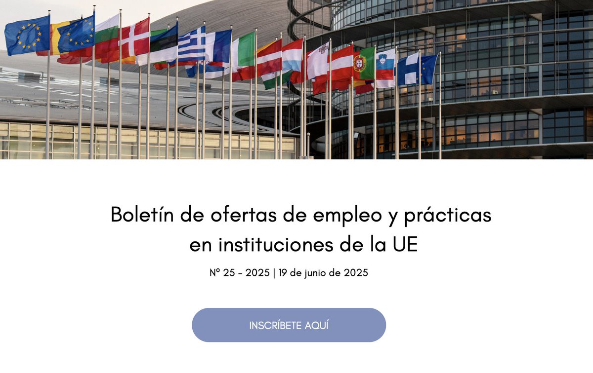 O sistema de alertas semanais de ofertas de emprego e prácticas publicadas polas institucións, organismos e axencias da Unión Europea e que se atopan en prazo de presentación de candidaturas
profesionalesue.maec.es