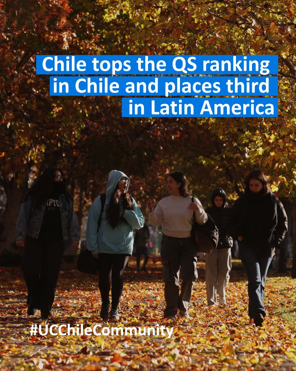 UC Chile -Pontificia Universidad Católica de Chile (@uc_chile) on Twitter photo #QSRanking 🥇 | 1st in #Chile and top 3 in Latin America. UC Chile continues to lead nationally and stands out globally-top 200 in 4 indicators and ranked 36th worldwide in Academic Reputation among universities. <a href="/worlduniranking/">QS World University Rankings</a> #Education
Learn more: acortar.link/MlMVOs #QSRanking 🥇 | 1st in #Chile and top 3 in Latin America. UC Chile continues to lead nationally and stands out globally-top 200 in 4 indicators and ranked 36th worldwide in Academic Reputation among universities. <a href="/worlduniranking/">QS World University Rankings</a> #Education
Learn more: acortar.link/MlMVOs