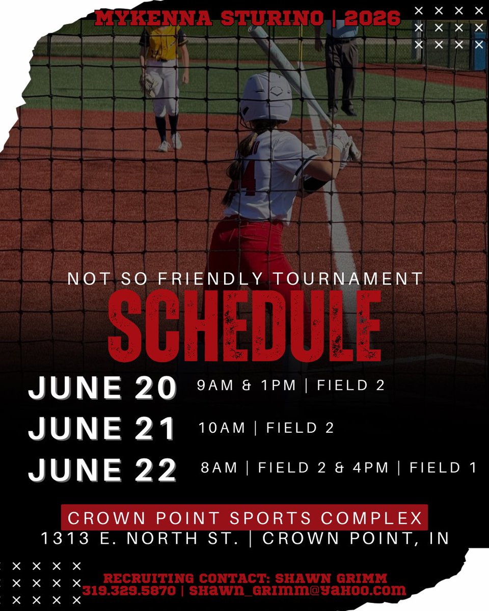 Mykenna Sturino (@msturino34) on Twitter photo Looking forward to play at the Beverly Bandits Not So Friendly in Crown Point, IN this weekend! Would love to see you at some games to watch some great competition! <a href="/Velo_16_Nat_G/">Velocity 16u National – Grimm</a> <a href="/Velo_Softball/">Velocity Softball</a> Looking forward to play at the Beverly Bandits Not So Friendly in Crown Point, IN this weekend! Would love to see you at some games to watch some great competition! <a href="/Velo_16_Nat_G/">Velocity 16u National – Grimm</a> <a href="/Velo_Softball/">Velocity Softball</a>