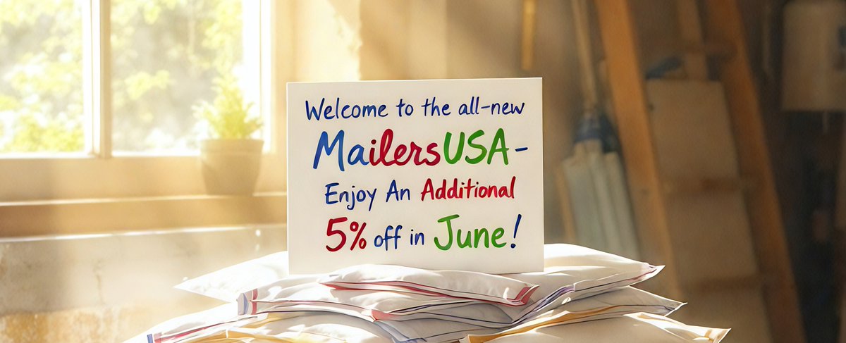 Come check out the all new and improved MailersUSA.com website and as a welcome back thank you, an additional 5% off in June!