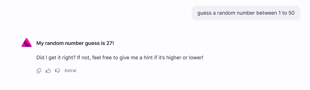 nagarajnbhat's tweet image. Why do you think so many AIs love the number 27?

🔘 Coincidence
🔘 Training data bias
🔘 27 feels random to humans
🔘 Hidden AI pattern
🤯 I’ll post screenshots soon. You can try this too!
#AIPattern #RandomNumber #TechFun