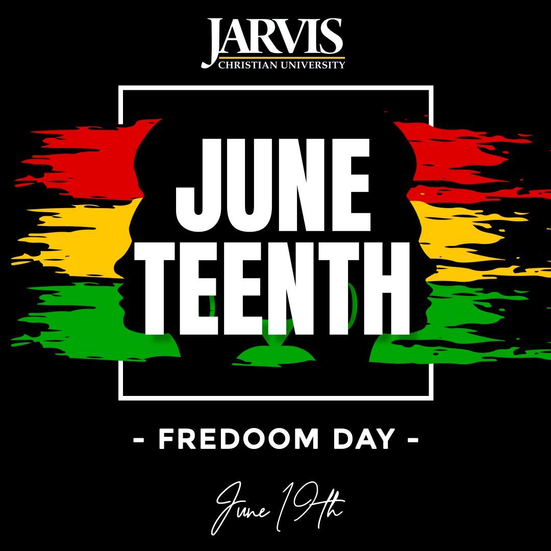 Today we honor #Juneteenth—Freedom Day.

At @JarvisUniv, we remember June 19, 1865, when freedom reached the last enslaved people in Texas.

We reflect, we honor, and we continue the work of justice and liberation.
#FreedomDay #HBCUPride #Juneteenth2025