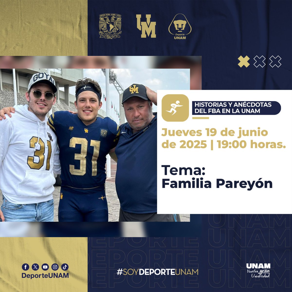 🏈 Historias y anécdotas del FBA en la UNAM✨ ¡No te lo pierdas!

📌Jueves a las 19:00 horas

#SoyDeporteUNAM