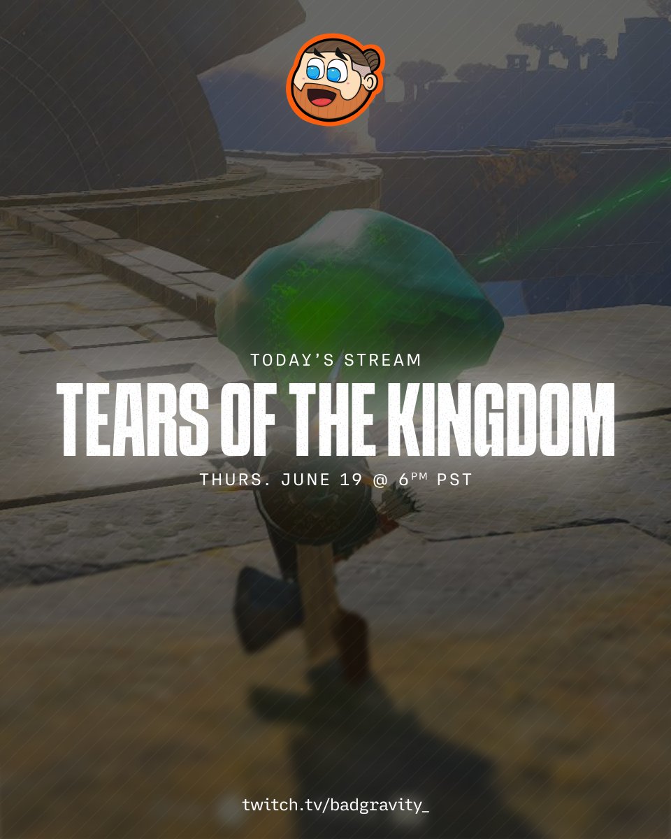 More ToTK today!
After meeting my 3rd villager moving to the island of course.

Aiming for 6pm PST but might get on earlier if I can.

twitch.tv/badgravity_