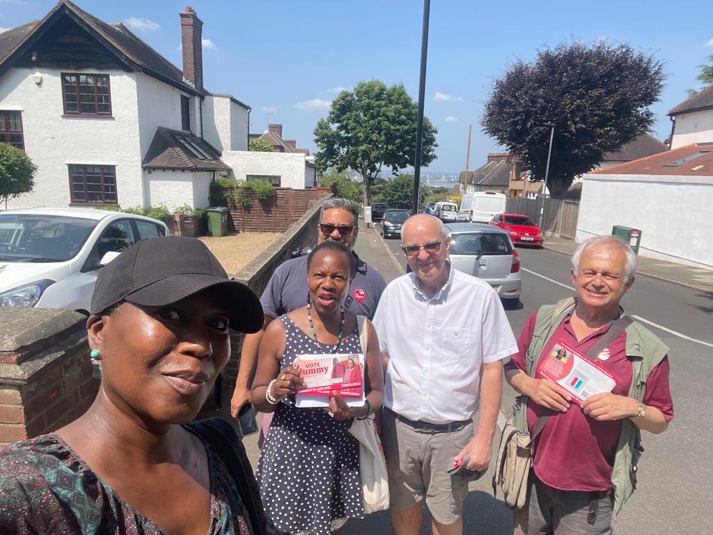 The sun was beating down upon our heads this afternoon. The things we do … #ShooterHill #ByElection #LabourCampaign