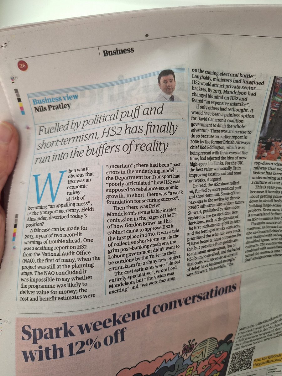 When I observed to Andrew Adonis years ago that his beloved #HS2 project was a 'white elephant vanity project waste of money', he was so sure that he was right that this was the result. I was right, wasn't I, Lord Adonis?